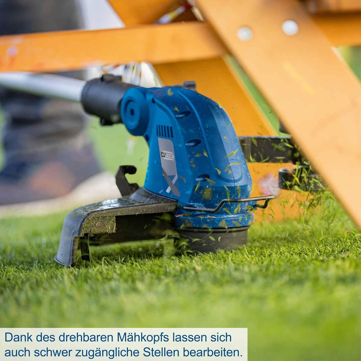 Scheppach Akku Rasentrimmer C-LT300-X | Schnittbreite 300mm | Höhenverstellung bis 270mm | Fadenläng