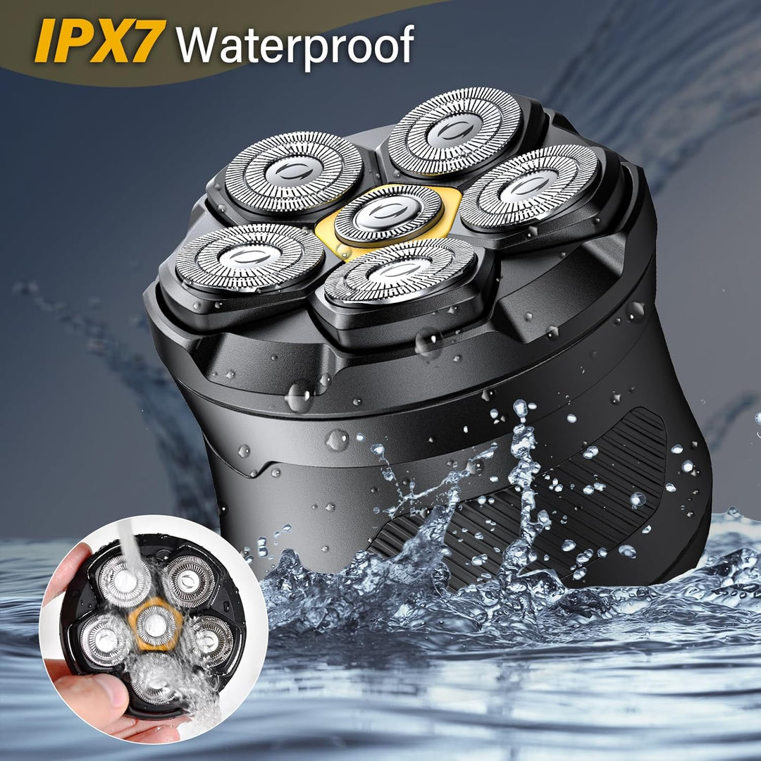 Glatzen Rasierer Herren UD1,IPX7 Wasserdichter Kopfrasierer Glatze 6D Magnetische Schwebender Kopf N