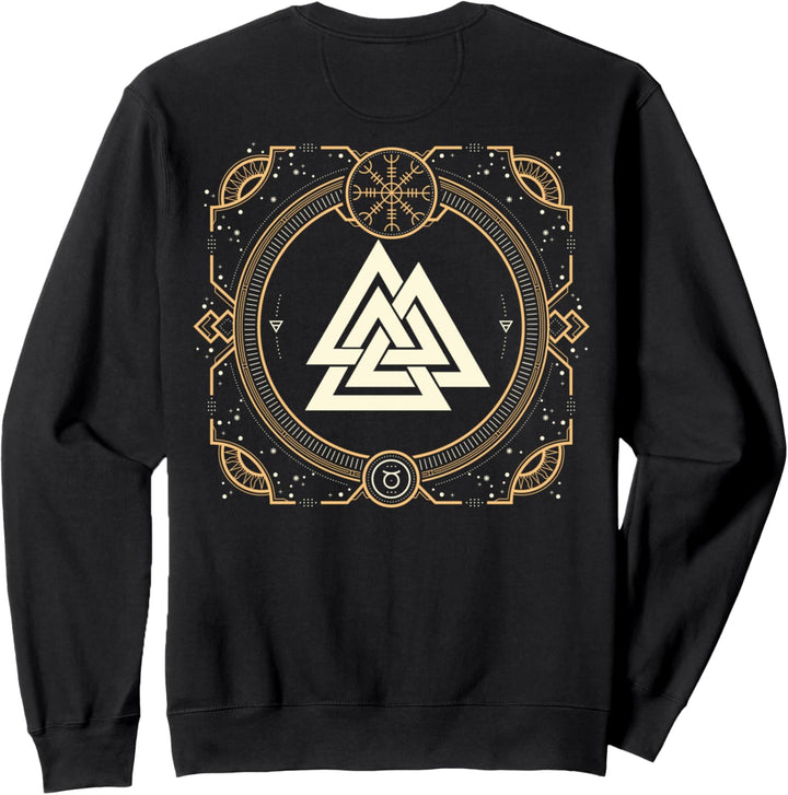 Magische Wikinger Symbole - Valknut & Aegishjalmur (on back) Sweatshirt