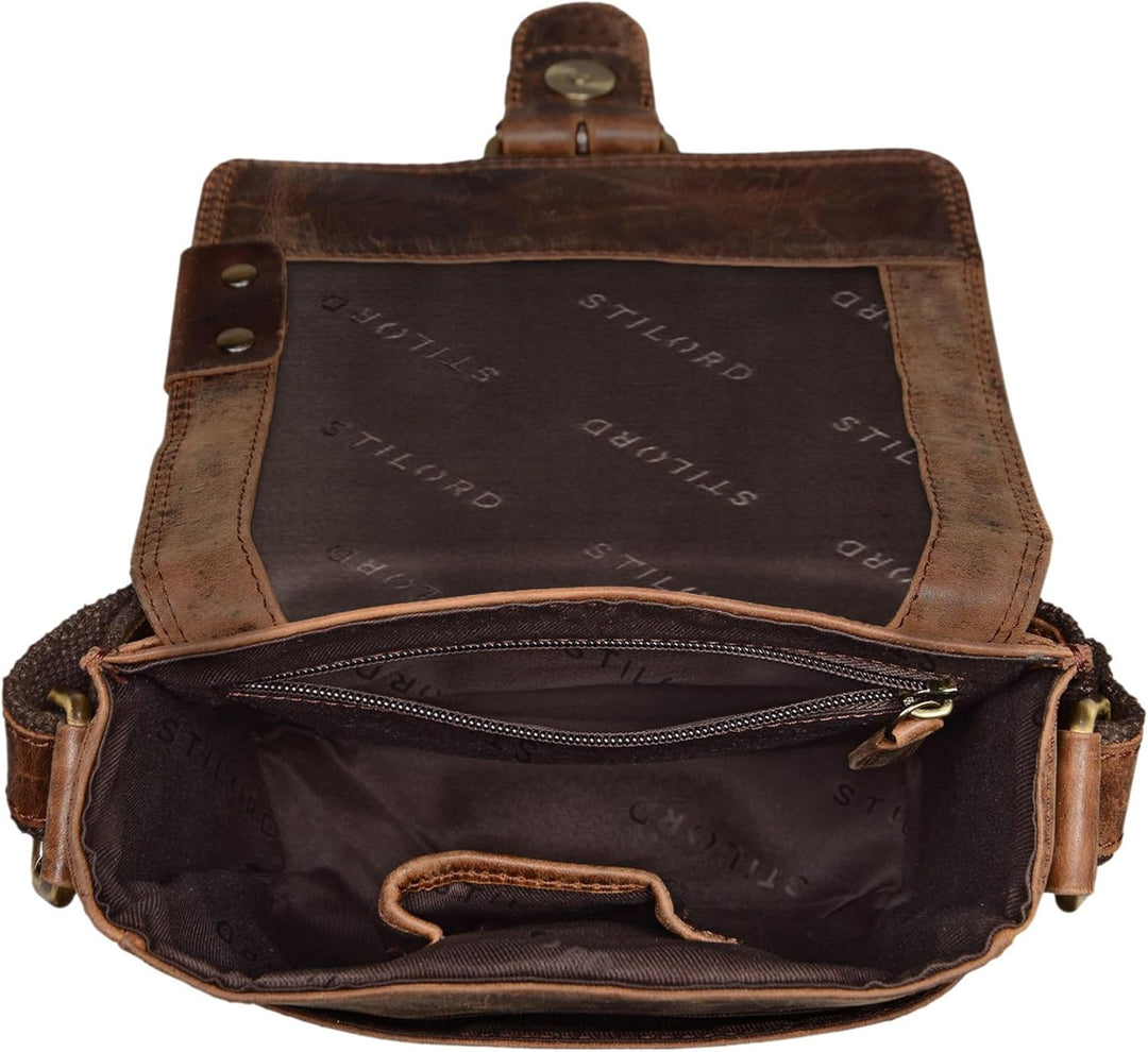 STILORD 'Alessio' Leder Messenger Bag Männer klein Vintage Umhängetasche Herrentasche Tablettasche S