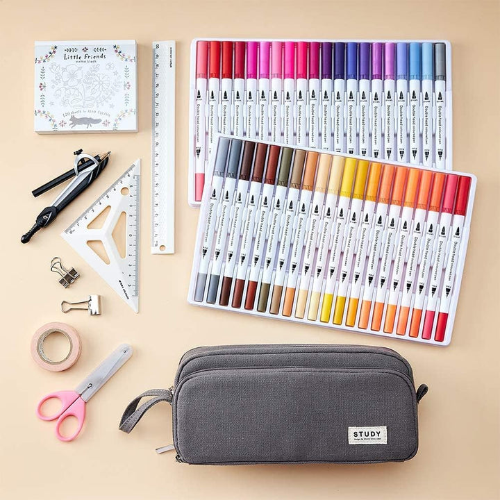KALIDI Federmäppchen mit 3 Fächer Grosse Kapazität Mäppchen Federtasche Stiftetasche Pencil Case Ble