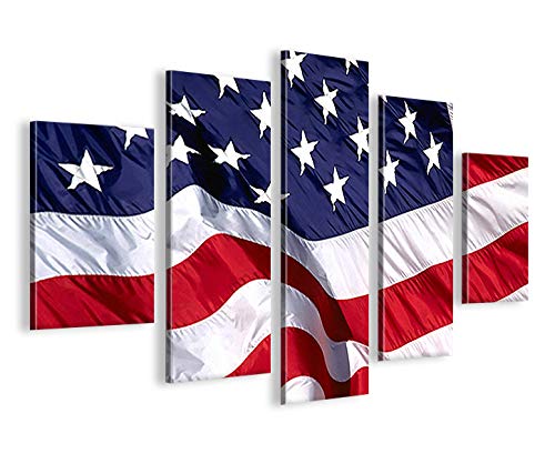islandburner Bild Bilder auf Leinwand USA Amerika Flagge MF Stars and Stripes XXL Poster Leinwandbil