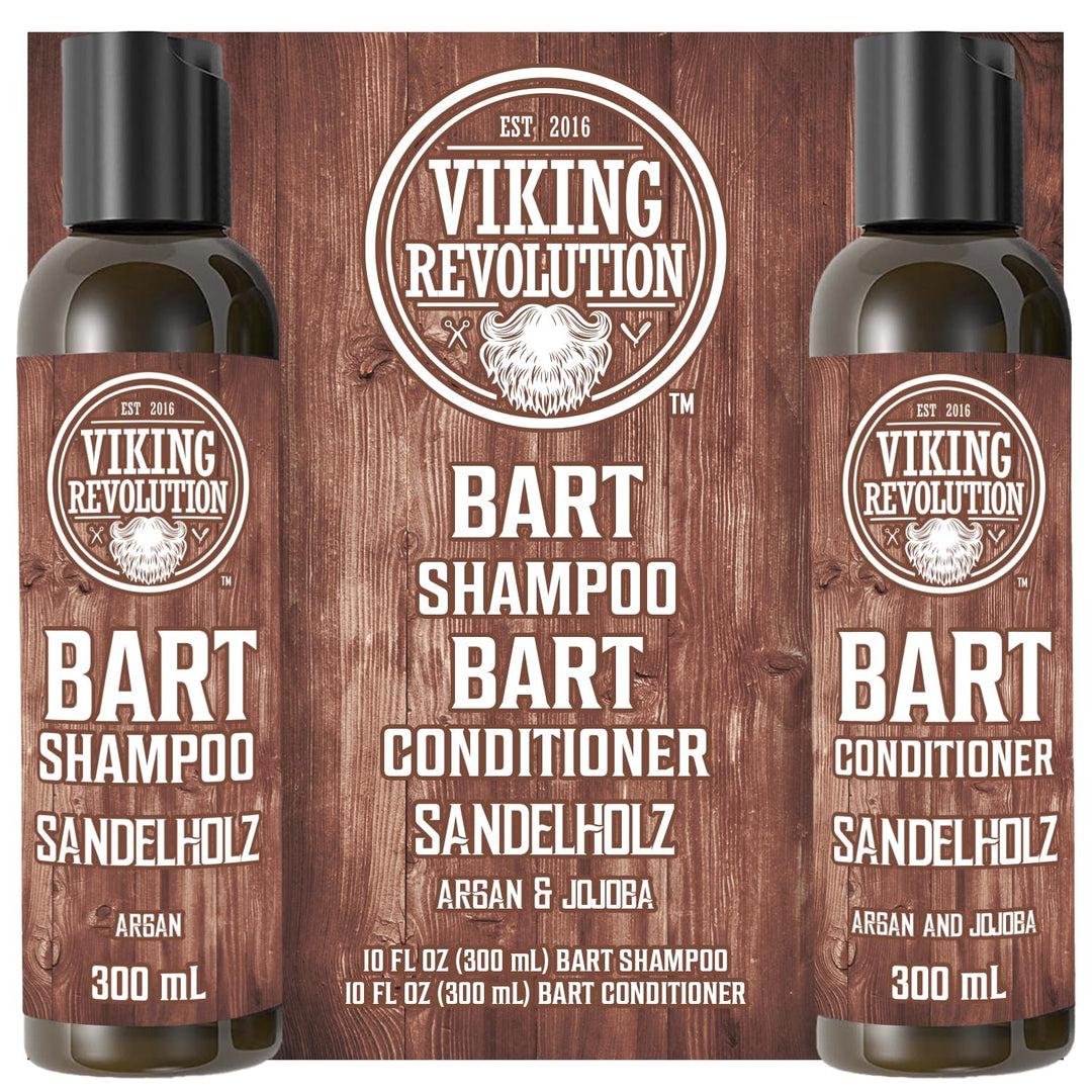 Viking Revolution Bart Shampoo & Conditioner Set - Erweicht, Glättet & Stärkt den Bartwuchs - Natürl