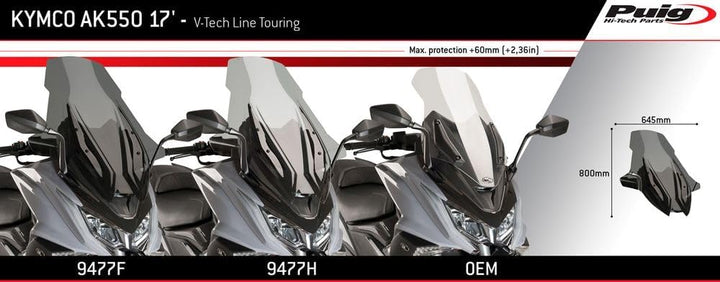 Puig WINDSCHUTZSCHEIBE V-TECH LINE TOURING AHUMADO CLARO, AHUMADO CLARO