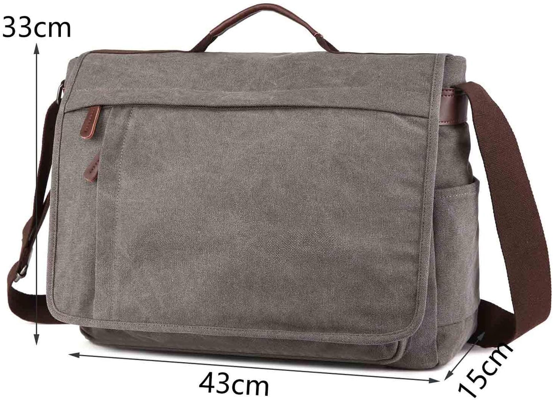 Neuleben Vintage Gross Umhängetasche Schultertasche 17 Zoll Laptoptasche Canvas Messenger Bag Damen