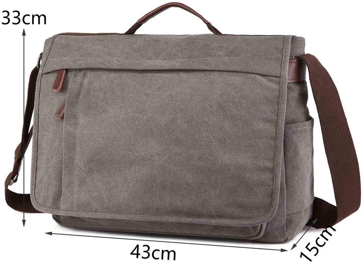 Neuleben Vintage Gross Umhängetasche Schultertasche 17 Zoll Laptoptasche Canvas Messenger Bag Damen