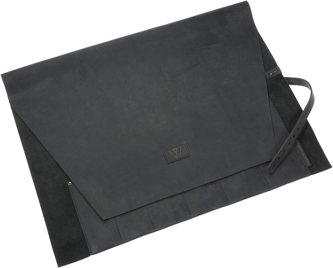 Rolltasche Kochmesser, Messerrolle, Messertasche, aus gewachstem Öko Rindleder, hergestellt in Deuts