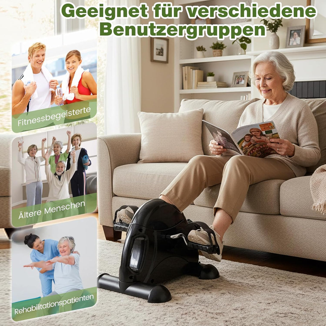 GYMAX Mini-Heimtrainer, Beintrainer mit Widerstandsregler & LCD-Anzeige, pedaltrainer für Arme & Bei