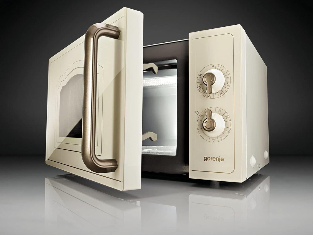 Gorenje MO 4250 CLI Stand-Mikrowelle mit Grillfunktion / 700 W / Garraum 20 L / elfenbein / Classico