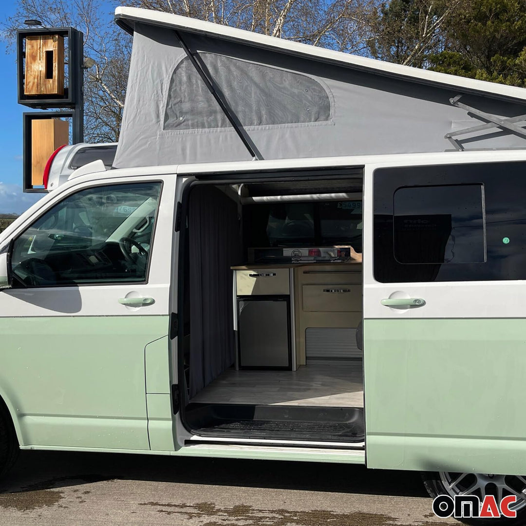 Autogardinen Fahrerhaus Mass Gardinen kompatibel mit VW T6 L1 L2 Sonnenschutz Schwarz 130x180 Grau,
