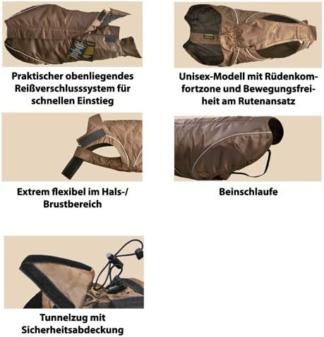 DOGBITE Regenjacke FLEXIBLE SYSTEM Schwarz Mantel für Hunde 25cm