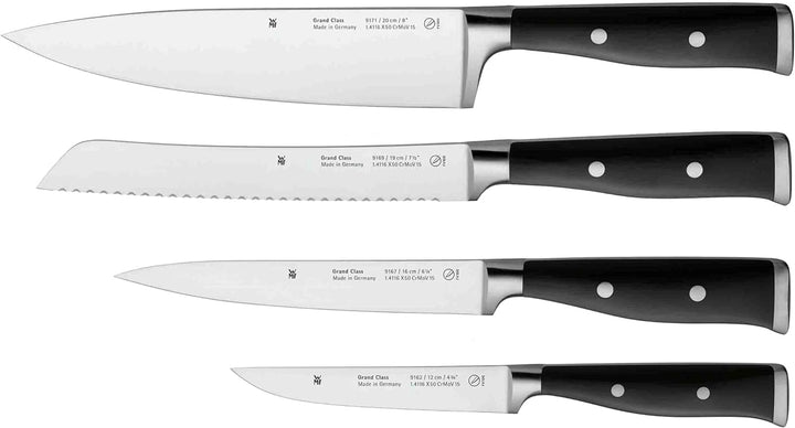WMF Grand Class Messerblock mit Messerset 5teilig, Made in Germany, 4 Messer geschmiedet, Bambus-Blo
