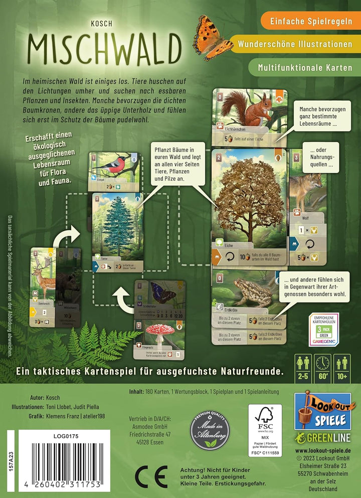 Lookout, Mischwald, Familienspiel, Kartenspiel, 2-5 Spieler, Ab 10+ Jahren, 60 Minuten, Deutsch