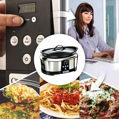 Crockpot, elektronischer Schongarer | 5,7 l (5–6 Personen) | programmierbar mit digitalem 20-Stunden