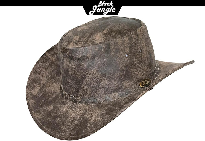 Black Jungle Denver Lederhut Westernhut Vollleder Cowboyhut Australienhut S Tan, S Tan