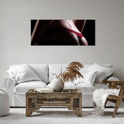 Panorama Bilder auf Leinwand 100x40cm Leinwandbild Frau Körper String Gross Wanddeko Bild Schlafzimm