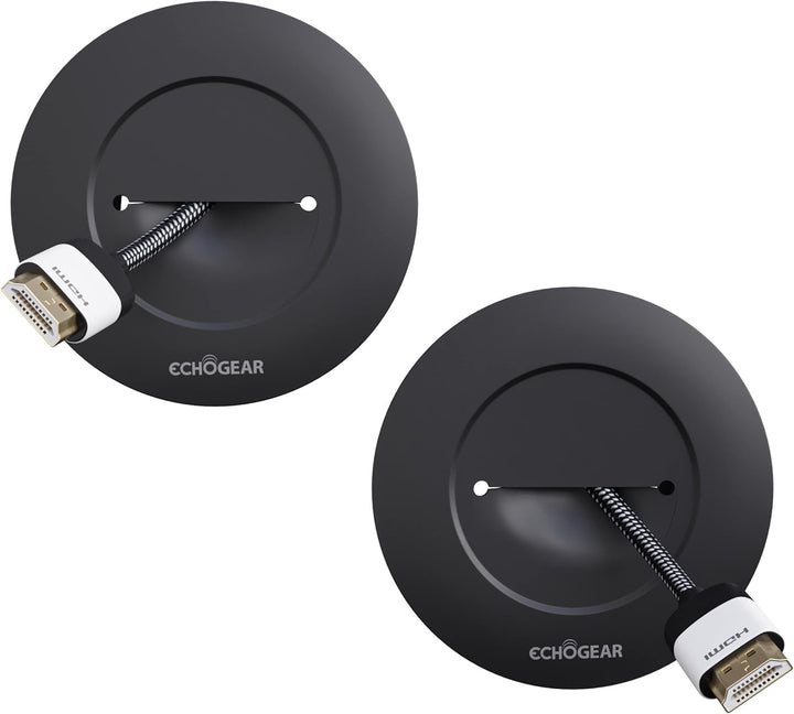 Echogear Kabel-Abdeckung für Wandfernseher - Wand-Kabeltüllen-Kit CMIWG Schwarz, Schwarz