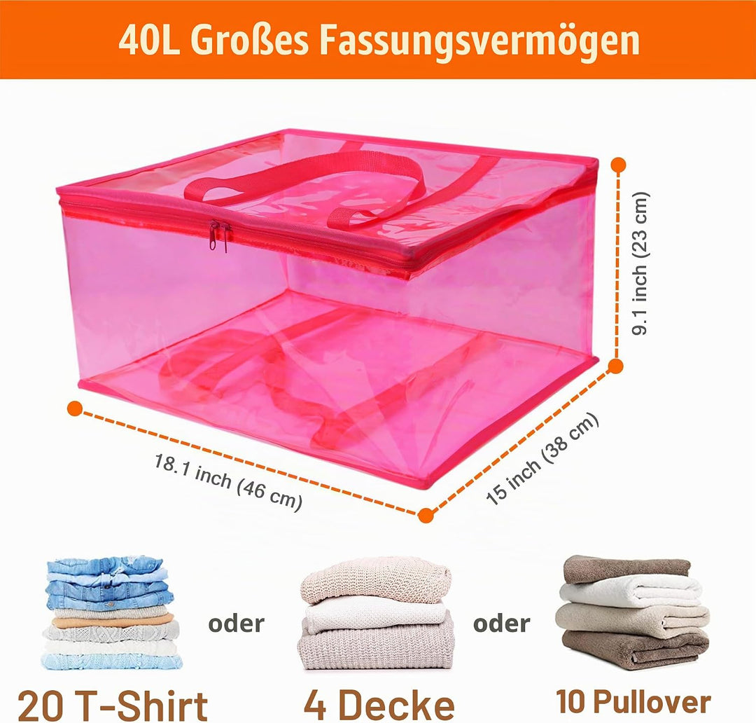 Vieshful 3 Stück Aufbewahrungstasche für Kleidung mit Verstärktem Griff Faltbare Unterbett Aufbewahr