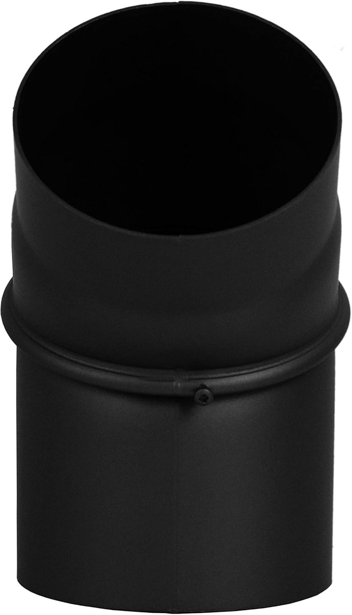 LANZZAS Rauchrohr Bogen 0° - 45° verstellbar - im Durchmesser Ø 130 mm - Farbe: schwarz - Ofenrohr/K