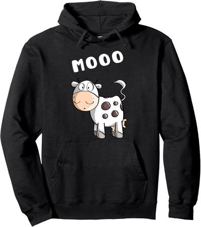 Happy Muh Kuh I Kuhmotiv I Rind Comic Fun I Kühe Cartoon Pullover Hoodie