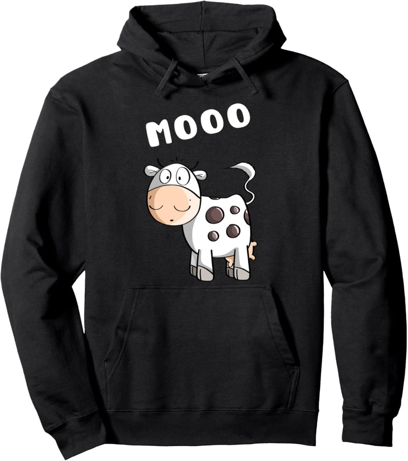 Happy Muh Kuh I Kuhmotiv I Rind Comic Fun I Kühe Cartoon Pullover Hoodie
