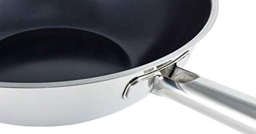 RÖSLE ELEGANCE Wokpfanne/Wok, Ø 28 cm, Edelstahl 18/10, Keramikversiegelung, Edelstahlgriff, indukti