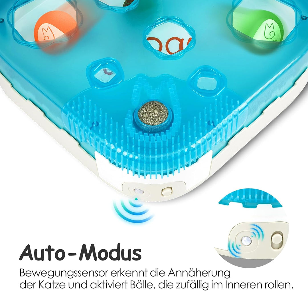 Migipaws Katzenspielzeug,7-in-1 elektrisches interaktives Katzenspielzeug, rollender Ball,Flexible A
