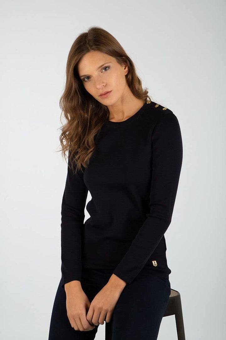 Armor Lux Damen Pull Marin uray Homme Pullover, Blau (D85 Rich Navy D85), 42 (Herstellergrösse: 4)