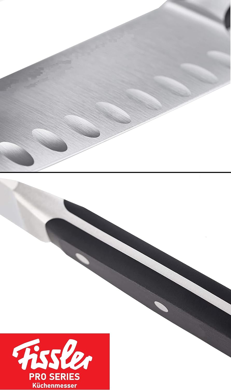 Fissler PROFI Santoku Messer 130mm - Hochwertig, Klinge 13cm, Spezialklingen-Edelstahl geschmiedet -