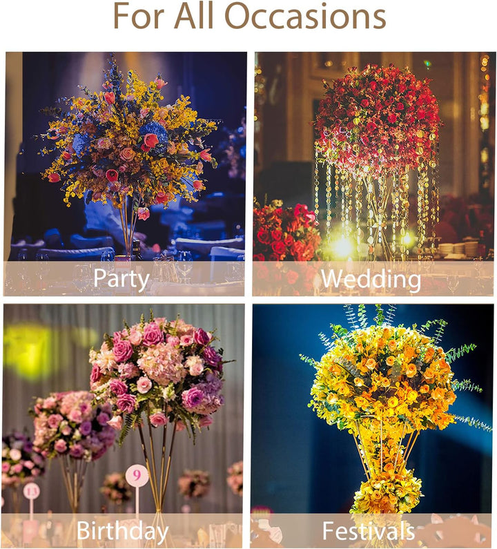 Sziqiqi Blumenständer Gold für Hochzeit: 50cm Hohe Trompete Vase für Tische Hochzeitsempfang Set of