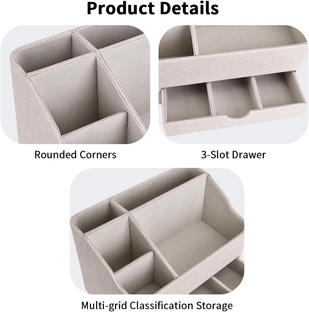 KINGFOM Büro Schreibtisch Organizer Mit 5 Fächern & Schubladen, Multifunktionales Stifte Organizer S