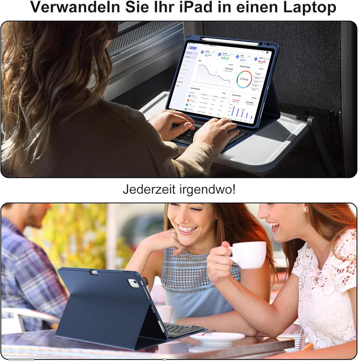Hülle mit Tastatur für iPad Pro 12.9 Zoll 6ª 2022 /5ª 2021/4ª 2020/3ª Gen 2018, QWERTZ Deutsches Mag