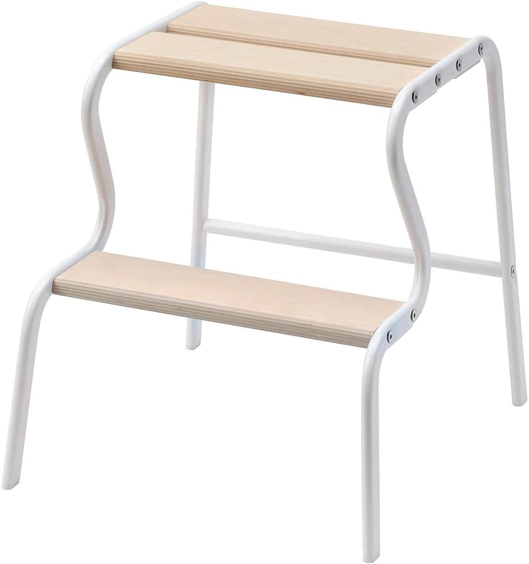 IKEA GRUBBAN Tritthocker, massive Birke ist ein strapazierfähiges, natürliches Material. [Weiss/Birk