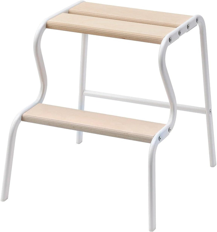 IKEA GRUBBAN Tritthocker, massive Birke ist ein strapazierfähiges, natürliches Material. [Weiss/Birk