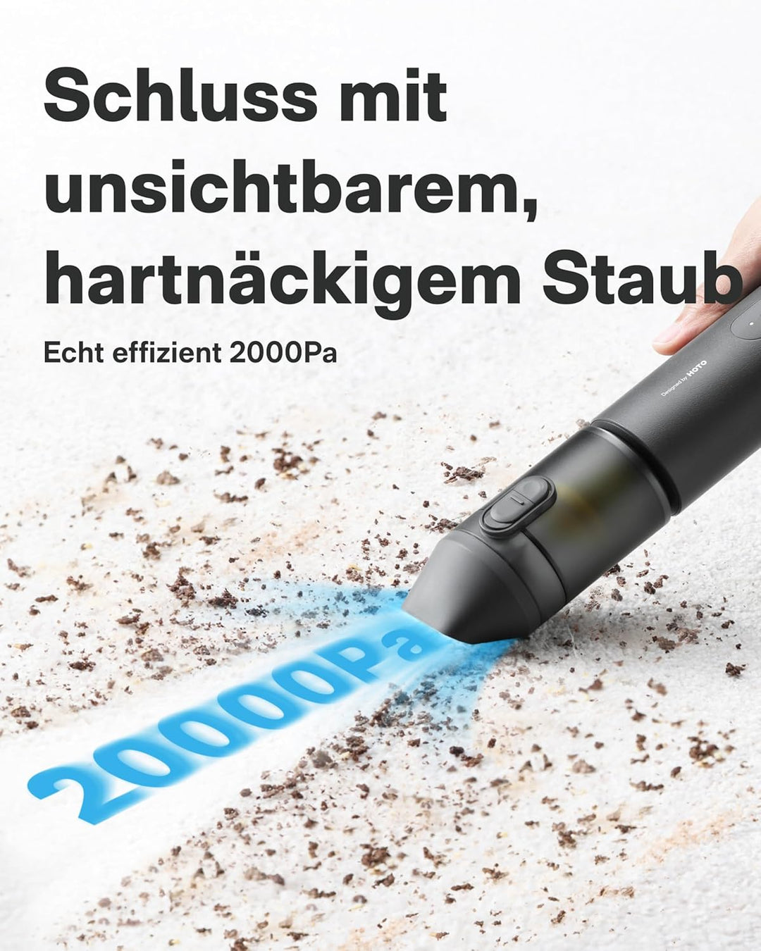 HOTO Handstaubsauger Auto, 4-in-1-Akku-Staubstaubsauger mit 20000Pa Starker Saugkraft, Elektrischer