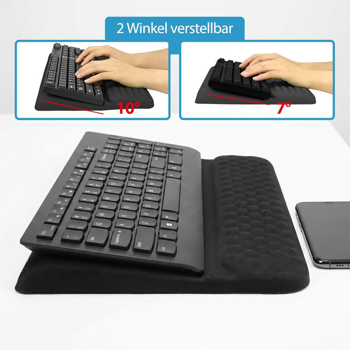 Handballenauflage Tastatur - Integrierte Tastaturauflage aus weichem Memory-Schaum, Rutschfeste Hand