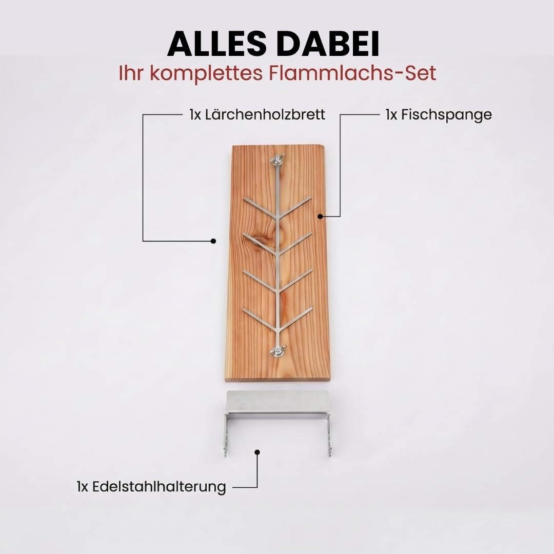 Flammlachsbrett 2er Set Lärche für die Feuerschale und den Kugelgrill Lärche 2er Set, Lärche 2e