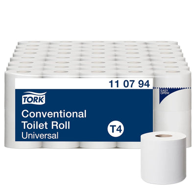 Tork weiches Kleinrollen Toilettenpapier Weiss T4, Universal, 2-lagig, 70 × 250 Blätter, 110794