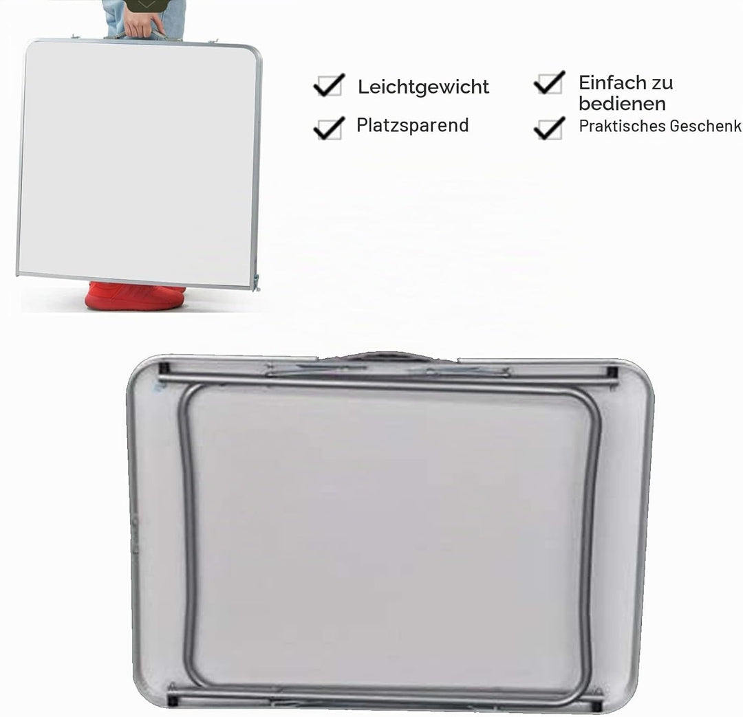 Tragbar Klapptisch Aluminium, Campingtisch Flatbar für Balkon Terrasse Picknick, Esstisch Bürotisch