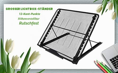 Fayet Grosse Version verstellbarer Licht-Pad-Ständer, 12 Winkelpunkte, rutschhemmende Halterung für