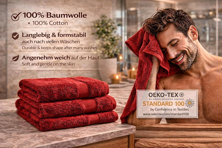 Betz 4-TLG. Handtuch Set Premium 100% Baumwolle 2 Duschtücher Duschtuch Grösse 70 x 140 cm 2 Handtüc