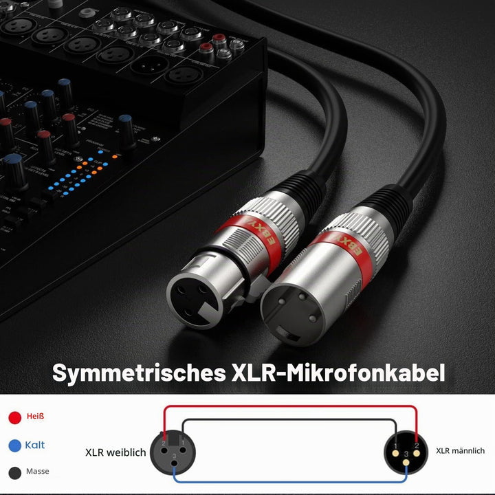 EBXYA XLR -Kabel 6m 4 Pack - Mikrofonkabel Ausgeglichen DMX -Kabel Männlich bis Weiblich Geeignet fü