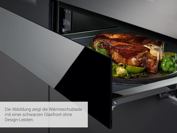 Küppersbusch CSW 6800.0 Wärmeschublade + ZC 8020 Glasfront Schwarz + Designleiste Copper