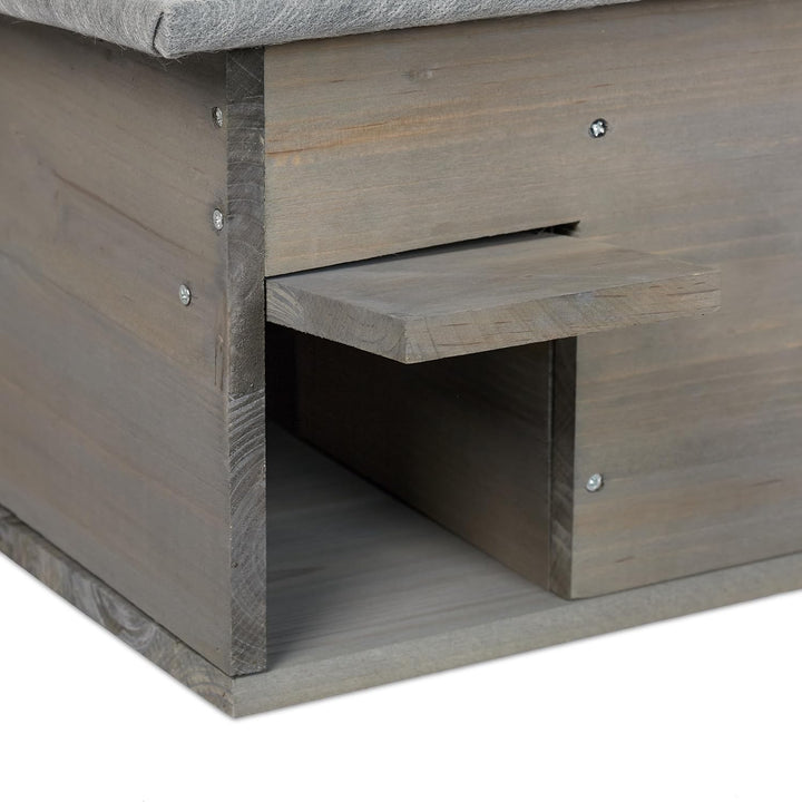 Relaxdays Igelhaus, Bausatz, Igelbau mit Boden, Rattenklappe &amp; Labyrintheingang, Holz, HxBxT: 21 x 4