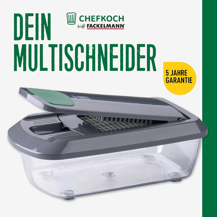 FACKELMANN Chefkoch Mehrzweck Gemüseschneider 16-Teilig – Das Multi-Tool für die Küche ist Cutter, D