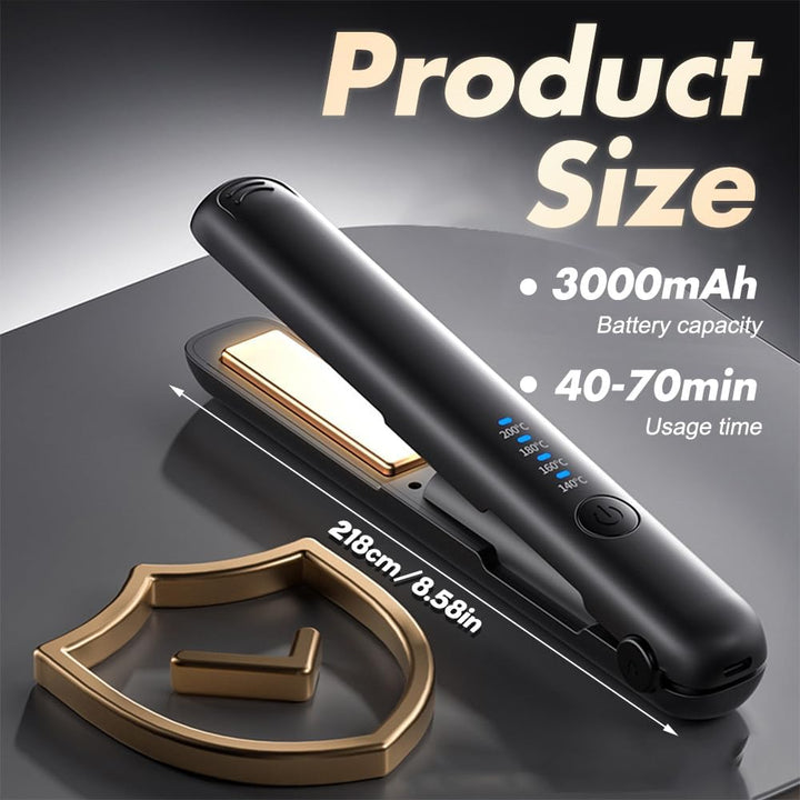 Mini Glätteisen Kabellos, 2 in 1 Reise Glätteisen Mini mit 4 Temperaturen glätteisen locken und Glät
