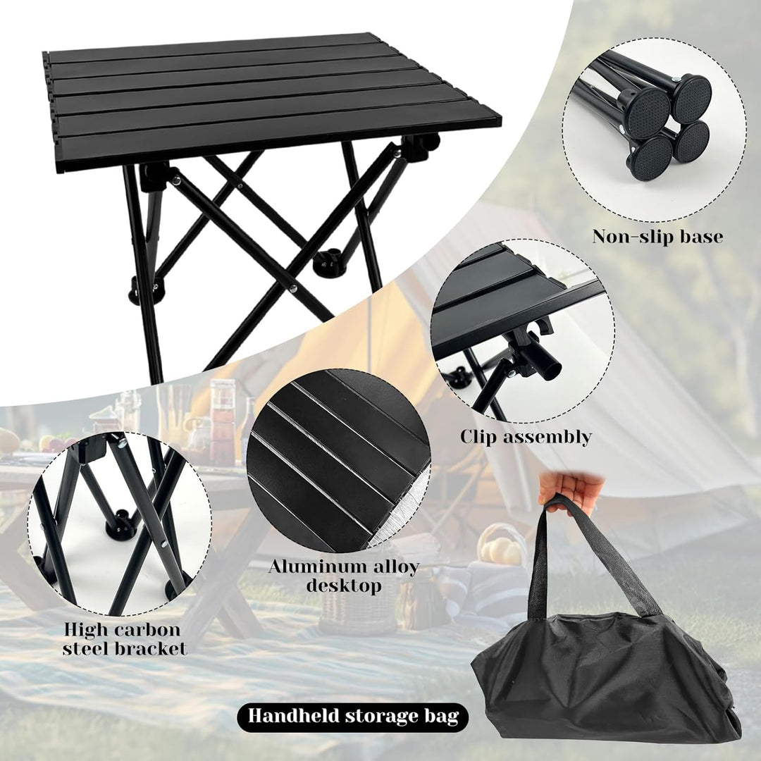Klappbarer Campingtisch mit Stühlen Leichter Picknicktisch und 2 Stühle für Strand Wandern Reisen An