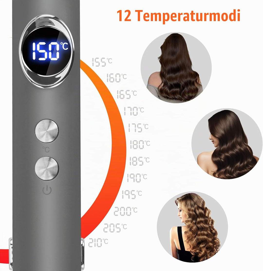 BESTBOMG 2 in 1 Haarglätter Glätteisen Locken und Glätten mit LED-Display, Keramikplatte Schnellaufh