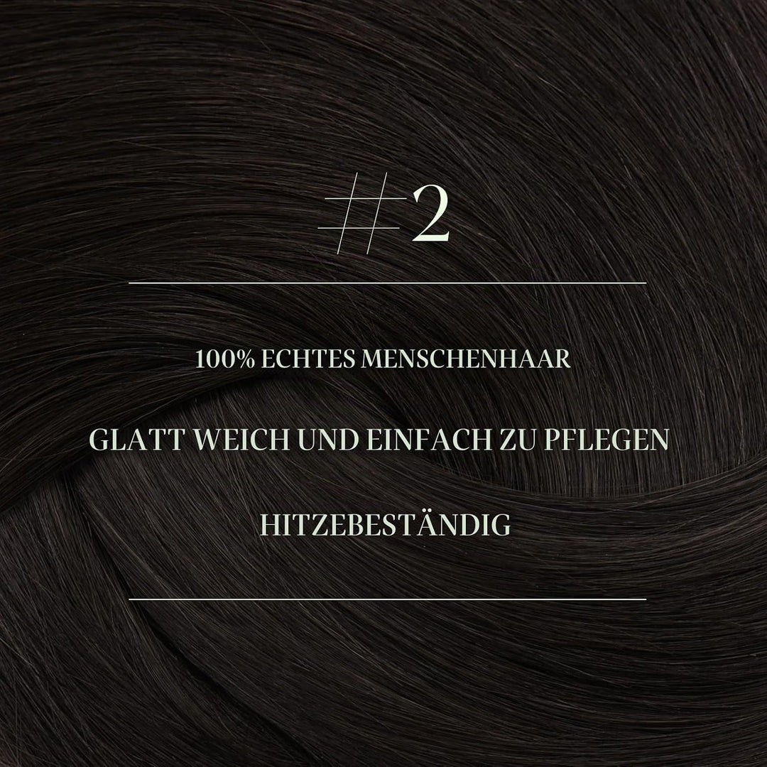 RUNATURE Echthaar Extensions Clip Braun 55cm 7pcs Clip in Extensions Echthaar Dunkelbraun Lang Haarv