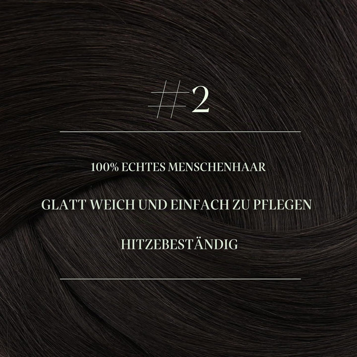 RUNATURE Echthaar Extensions Clip Braun 55cm 7pcs Clip in Extensions Echthaar Dunkelbraun Lang Haarv
